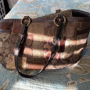 Coach Patchwork purse with leopard print details